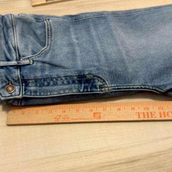 WE THE FREE Free People 31 Jeans Light Wash High Rise Button Fly Raw Hem New - Picture 13 of 14